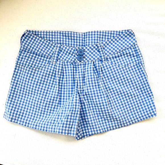 3/$25 Gingham Check Pintuck Shorts. - Picture 1 of 4